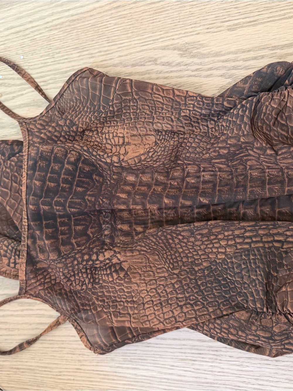 I.AM.GIA Brown Croc-Print Tank Dress